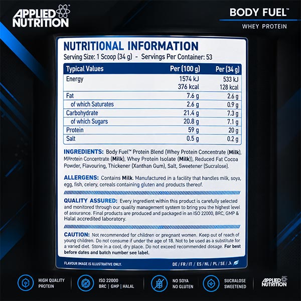 پروتئین وی بادی فیول اپلاید نوتریشن Applied Nutrition BodyFuel Whey