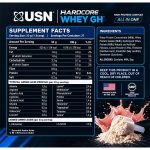 جدول ارزش غذایی و ترکیبات پروتئین وی هاردکور یو اس ان USN Hardcore Whey GH
